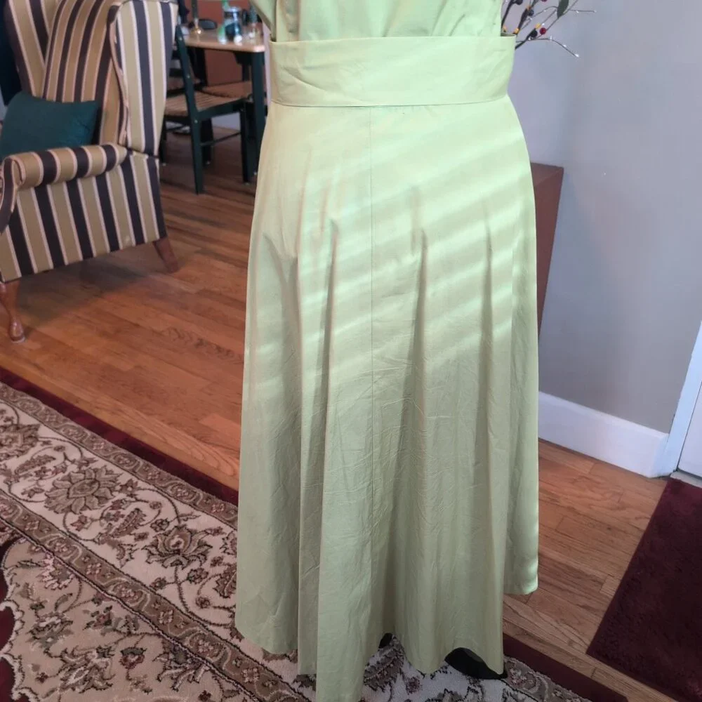 The J Peterman Company 1947 Green Shirt Dress Size 10 - Picture 3 of 9